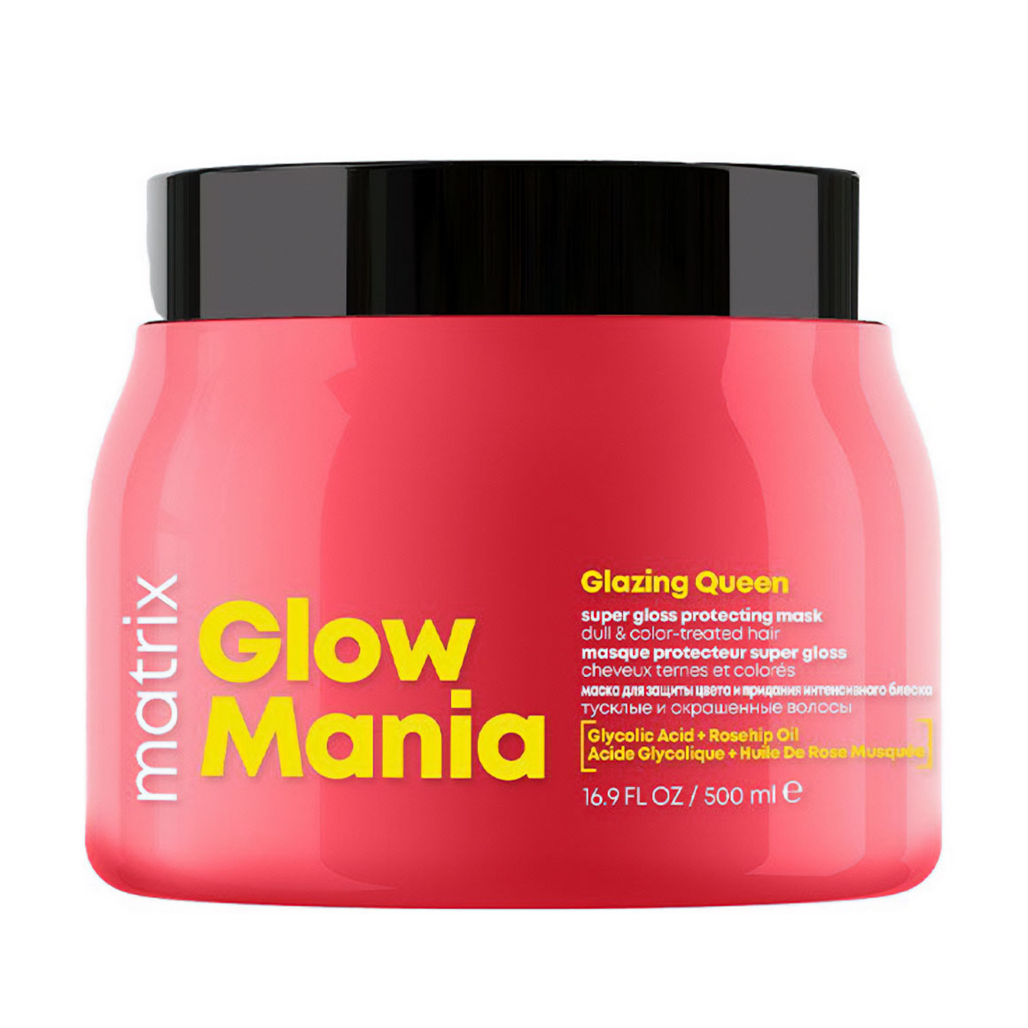 Маска Matrix Glow Mania Glazing Queen Super Gloss Protecting Mask для захисту кольору та надання блиску тьмяному та фарбованому волоссю, 500 мл